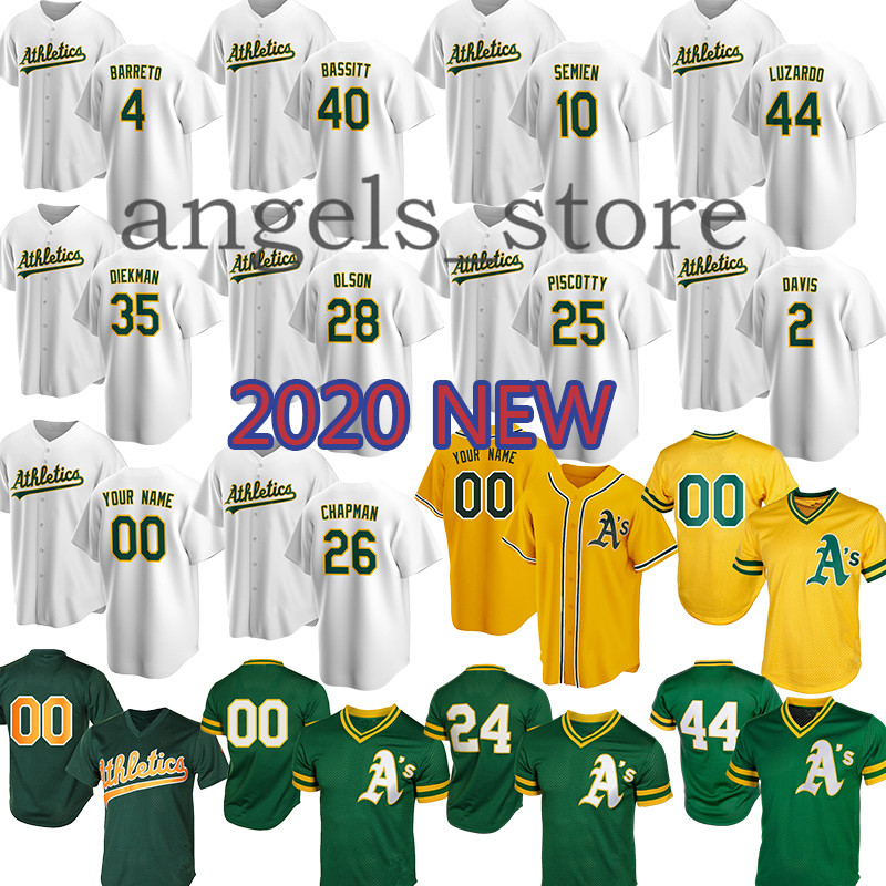 

2020 Custom Athletics Piscotty Khris Davis Semien Matt Chapman AndrewTriggs Powell Canseco Robinson Olson Reggie Jackson Rickey Henderson, Blue;black