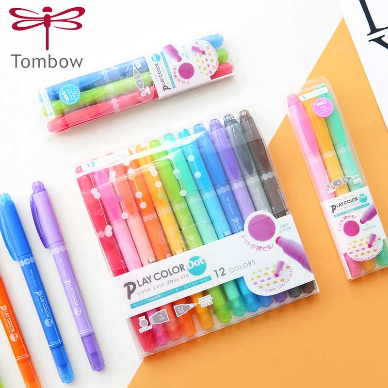 

1pcs Japan TOMBOW WS-PD Dot Fluorescent Marker Double-headed Watercolor Pen Punching Hand Pen Multicolor Optional