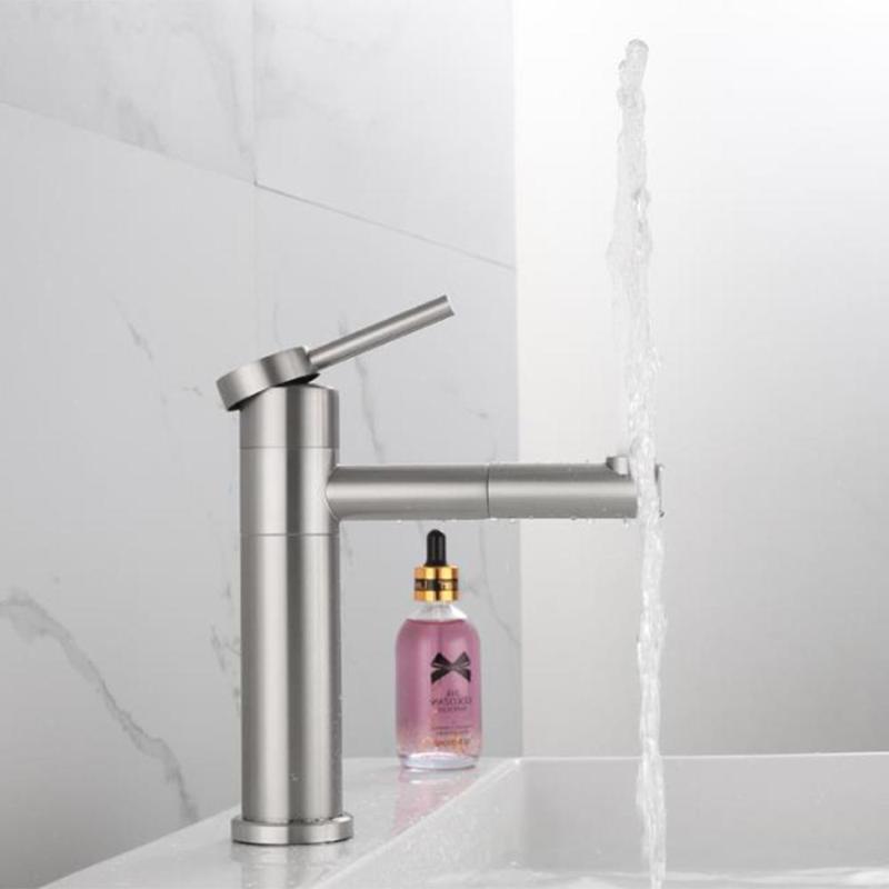 

Stainless steel bathroom basin faucet Ceramic basin hot and cold brushed washbasin faucet taps