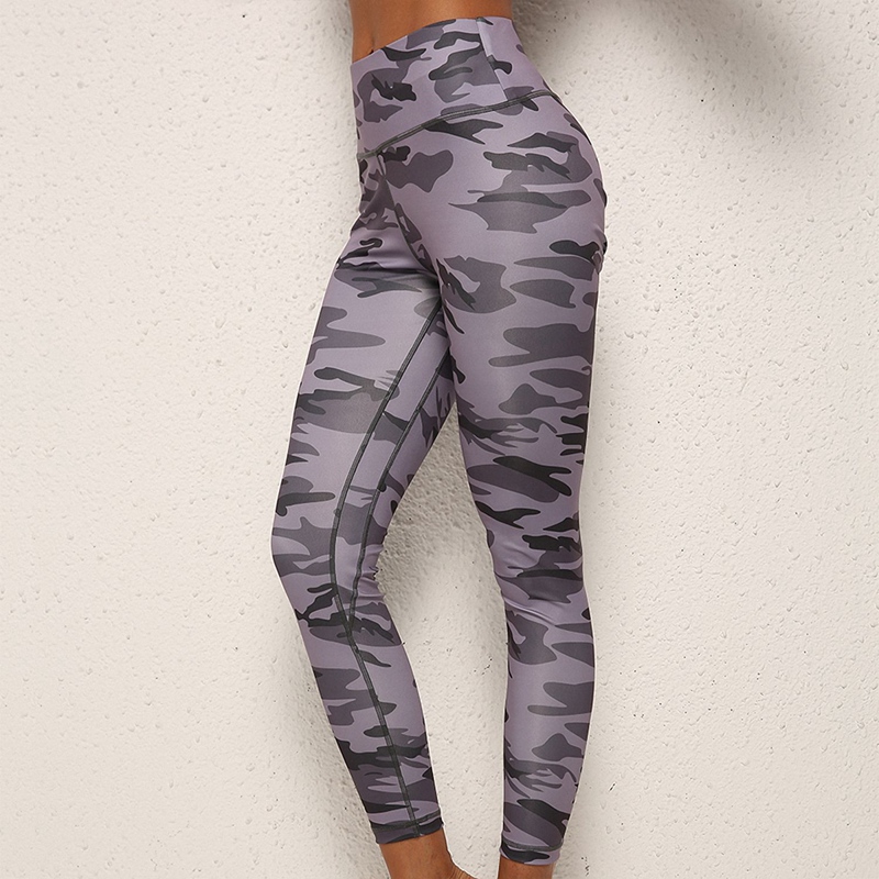 

Women's Camouflage High Waist Lifting Leggings Soft Slim Stitching Yoga Sweatpants, Gray