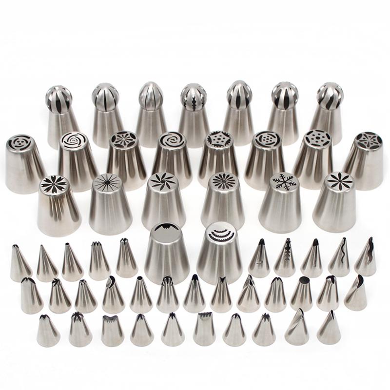 

Dropship 56PCS/Set Spherical Russian Piping Tips And Coupler Nozzle Tips Ball Nozzle Sphere Stainless Steel Icing Pastry Cupcake