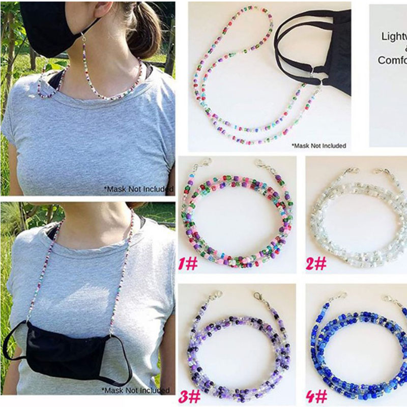 

Handmade Colorful Beads Mask Lanyard Vintage Mask Chain Holder Women Necklace Jewelry Rdjso