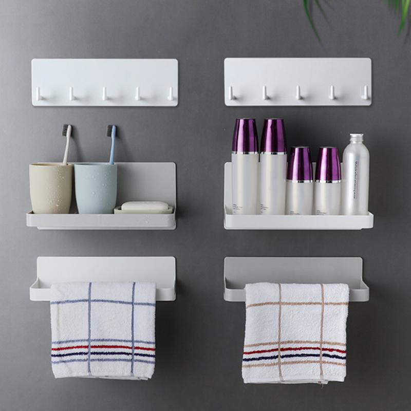 

Adhesive Kitchen Bathroom Hanger Hook Modern Home Hooks Key Holder Wall Towel Rack