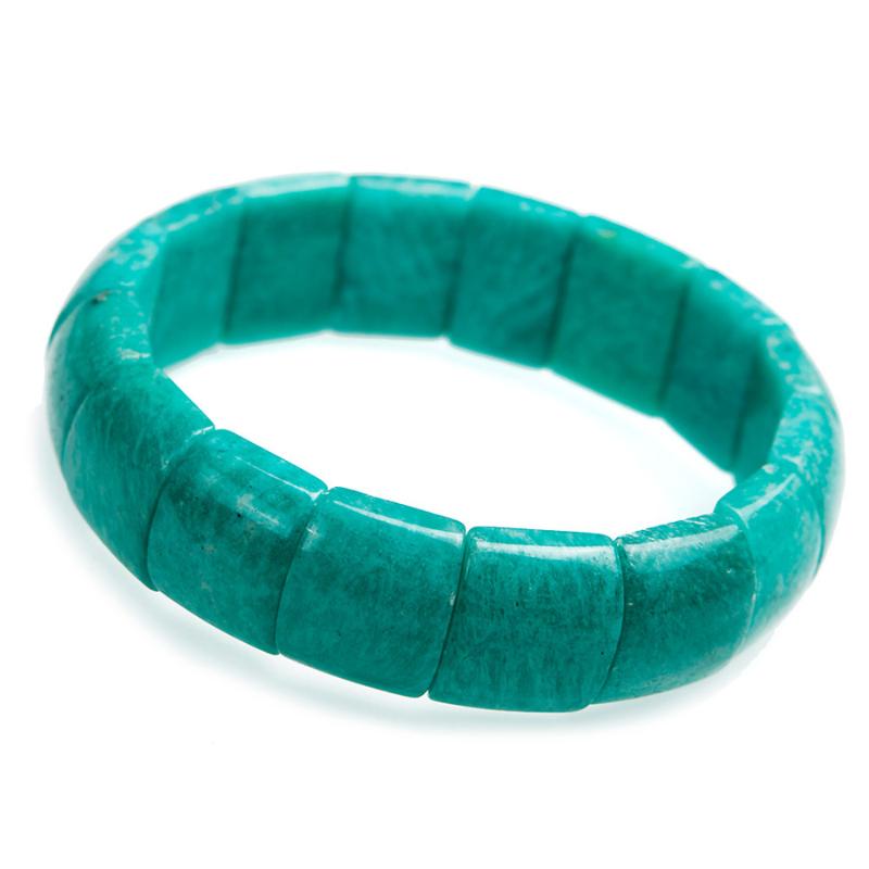 

Genuine Green Amazonite Natural Stone Bracelet For Women Charm Rectangle Beads Stretch Bracelet Drop Shipping