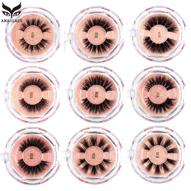 

AMAOLASH Lashes False Eyelashes 100% Cruelty free Fluffy Natural Lightweight popular 3D Mink Lashes High Volume Full stripe Lash