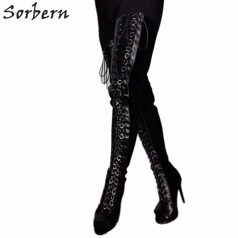 crotch high flat boots