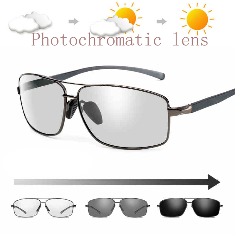 

Mens HD Polarized Photochromic Sunglasses Transition Lens Sunglasses Driving Glare Block UV400 Anti-Glare