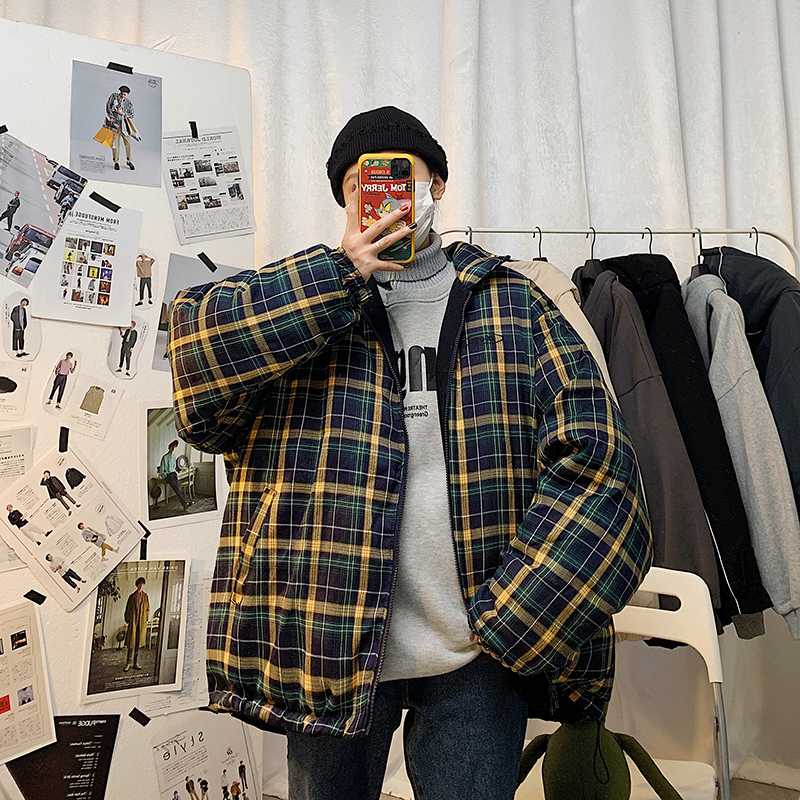 

Winter New Thick Double-faced Jacket Men's Warm Fashion Retro Casual Lapel Coat Man Streetwear Loose Cotton Jacket Parka Men, Black