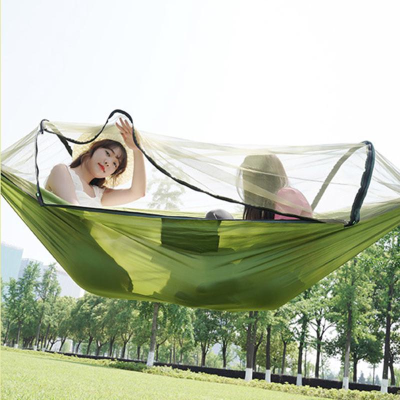 

AOTU Portable Camping Hammock Outdoor Parachute Hammock Swing Bed with Mosquito Net for Outdoor Camping AT6757