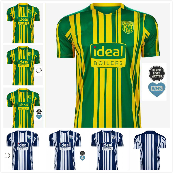 

20 21 West Bromwich home Albion soccer jersey 2020 2021 #17 BURKE #8 Livermore #10 Phillips #4 ROBSON-KANU football shirt, Black;yellow