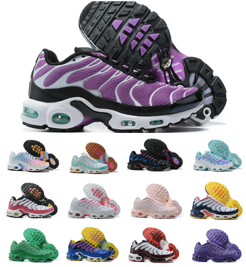 

2020 New Fashion Womens Tn Running Shoes Cheap Mercurial Air Plus Woman Chaussures Tn Femme Black Red White Breathable mesh Sports Trainer