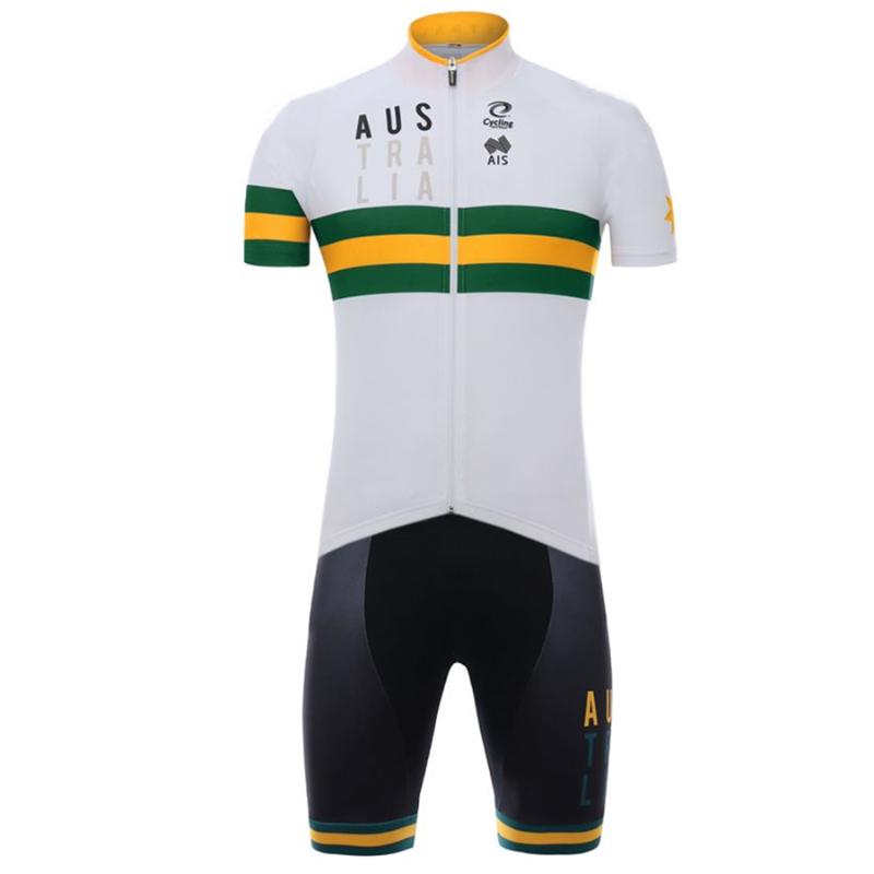 

AUSTRALIA Cycling Jersey Pro Team Set Maillot Bycicle Clothing Ropa De Hombre Bib Shorts Ciclismo 2020 MTB Short Sleeve Men Full, 02