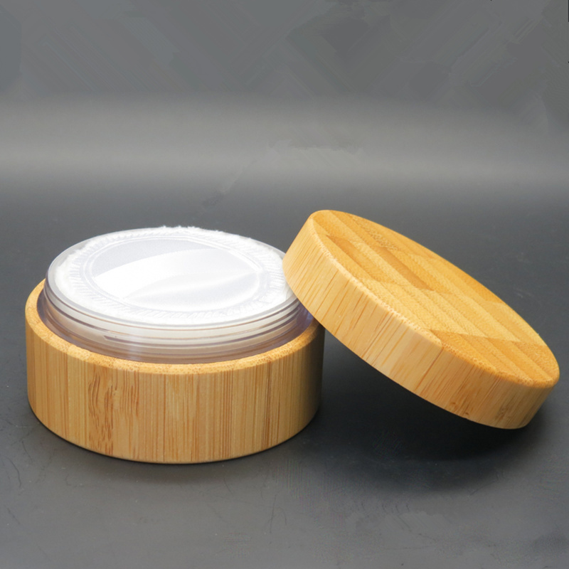 

30g bamboo container with puff sifter for loose sifter personal care jar loose tin box pot wood material 10/20pcs