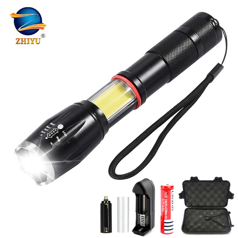 

ZHIYU led glare multifunctional t6+COB zoom safety hammer mini wild camping cob magnet work lamp Outdoor