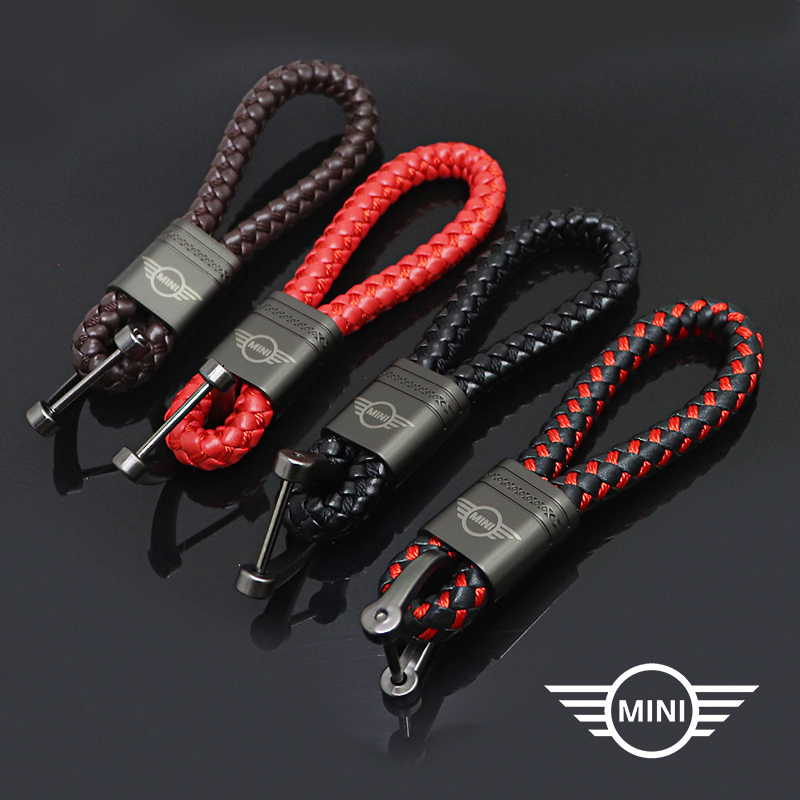 

leather car Key chain For Mini cooper JWC r50 r52 r53 r56 r57 r58 r59 r60 r61 f50 f54 f55 f56 car keyring accessories