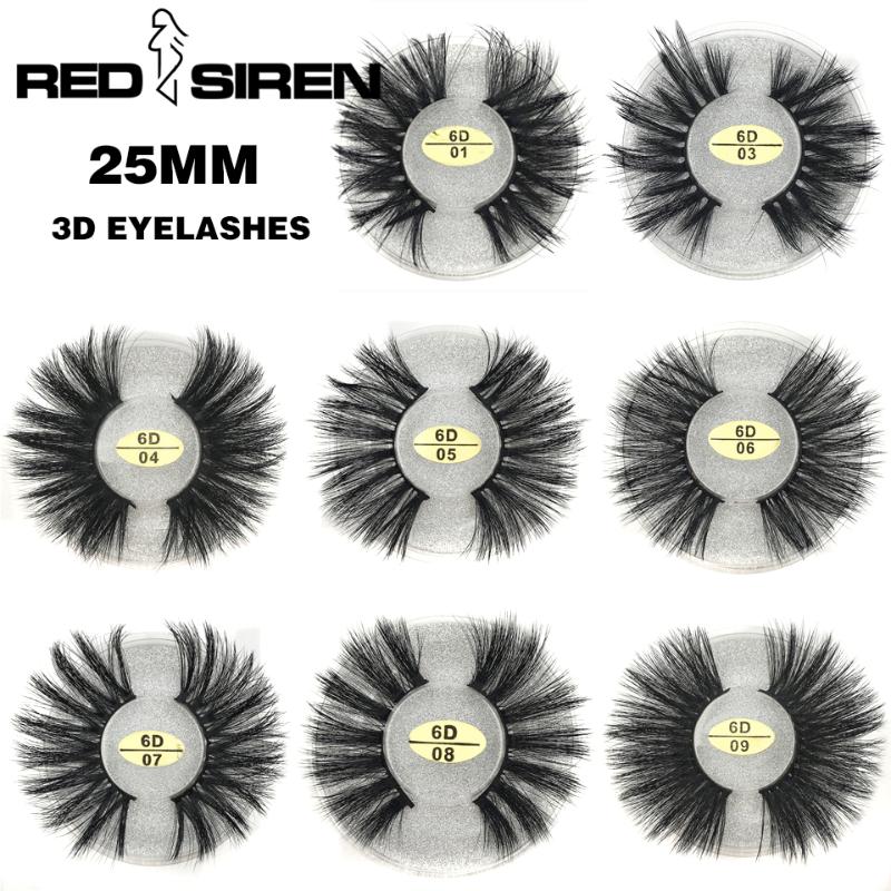

RED SIREN 25MM Lashes Faux Mink Eyelashes Handmade 28 Styles Dramatic Long Full Strip False Lashes Makeup False Eyelashes