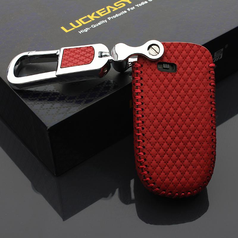 Car Key Bag Top Layer Leather Key Cover 2013-2020 For Jee p Grand Cherokee Fiatt Ottimo Viaggio Chrysler 300c car accessories-image-574671223