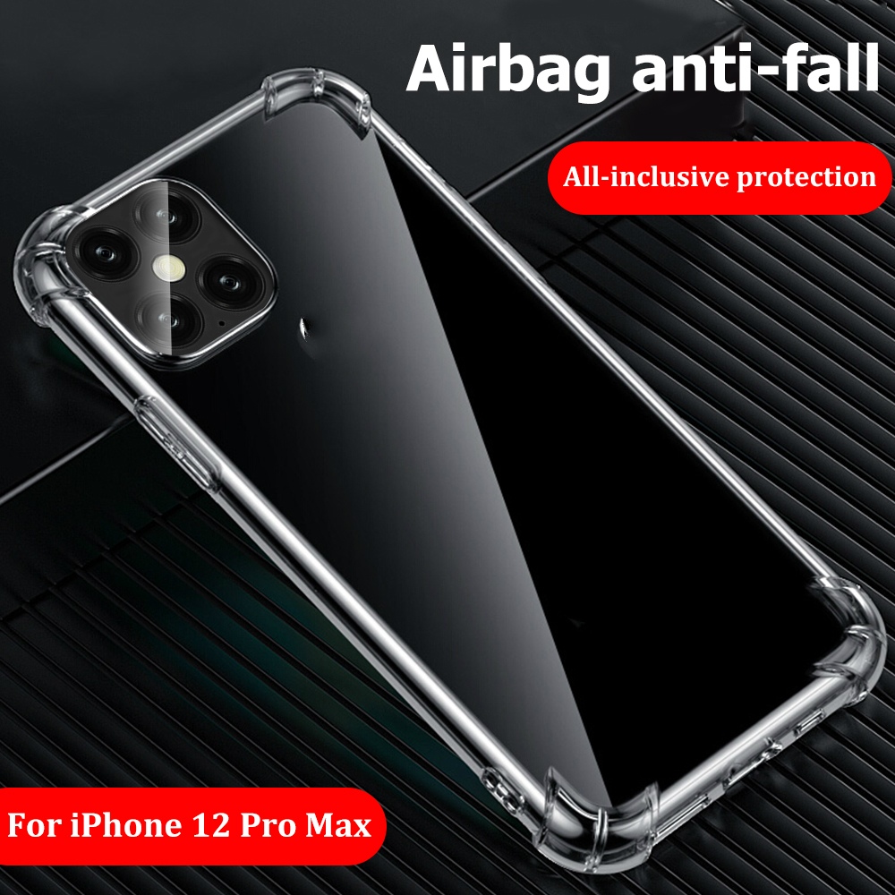 

Transparent Clear Case For iPhone 12ProMax Clear Shockproof Case For iPhone 12 6.7 Silicon Cover Transparent Case For 11ProMAX XR XSMAX 7 8P