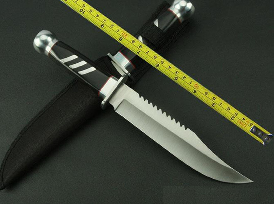 

Free shipping New WOOD Handle 440 Steel Blade Sharp Survival Bowie Hunting Fixed Blade Knife k302A