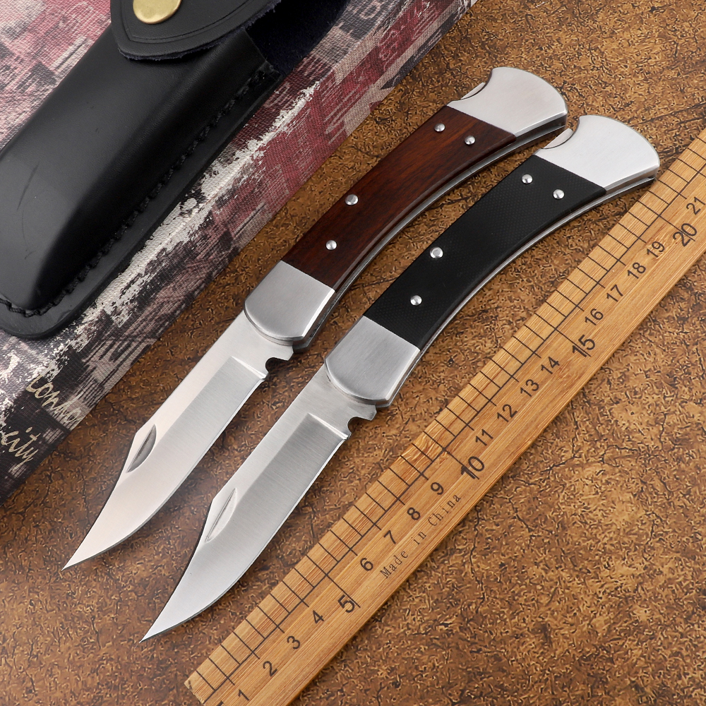 Outdoor portable 9cr18mov blade sand iron wood/G10 handle folding knife survival tactics self-defense hunting hand tool knife-image-587507412