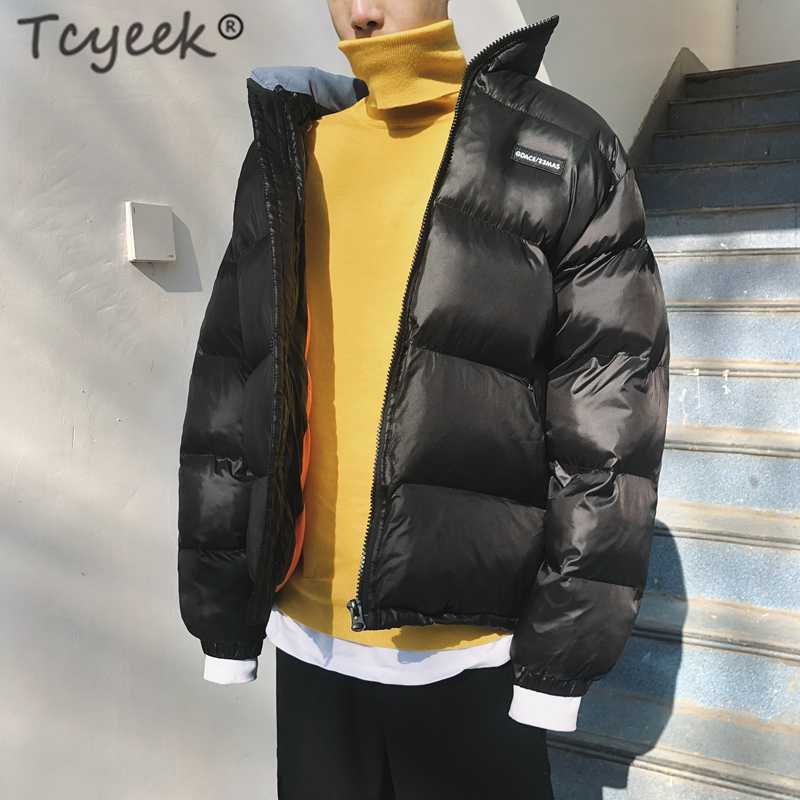 

Tcyeek Winter Jacket Men Clothes 2020 Korean Fashion Brands Warm Thick Male Female Parka Hombre Short Fit Coat Winter LW565, Black