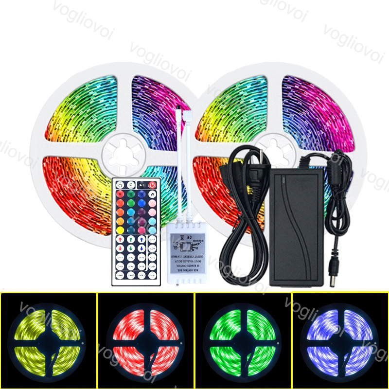 

Led Light Strip 10M SMD5050 150Leds/Roll DC12V Waterproof Multicolor 24/44keys AC110-240V 6A Adapter For TV Desktop Screen Background EUB