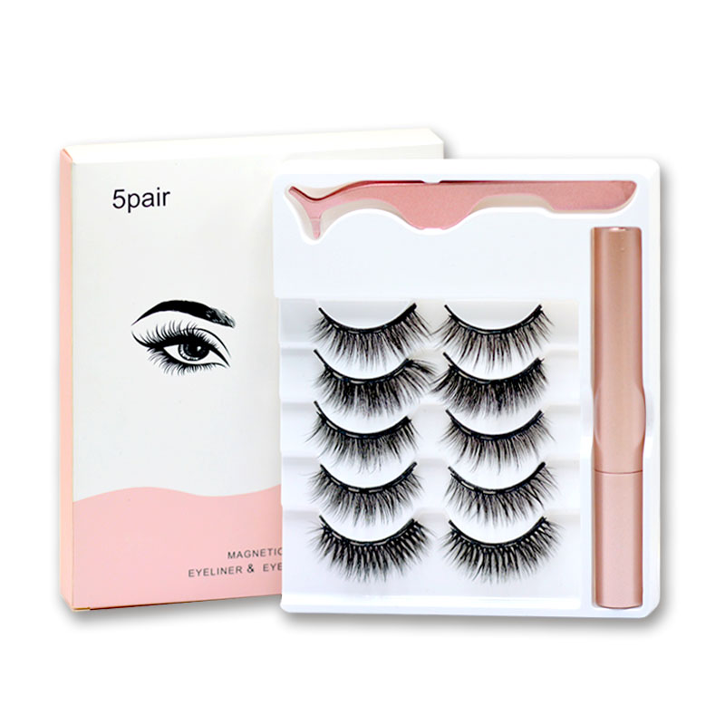 

Magnetic eyelash long natural magnetic eyeliner and false eyelash tweezers suit makeup Lash Extension