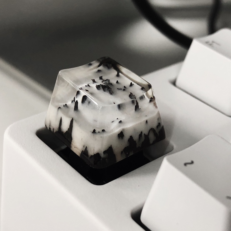 

Landscape Resin ESC Keycaps For Cherry Switch Mechanical Keyboard OEM Profile Backlight Wood Keycaps Finger Ring