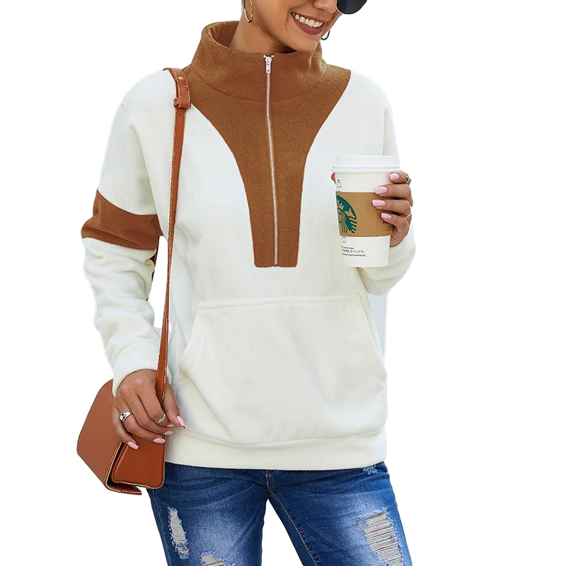 

Harajuku Contrasting Color Stitching Female Long Sleeve Sweatshirt Casual Pullover Hoodies Women Winter Clothes Y1211A, Multi