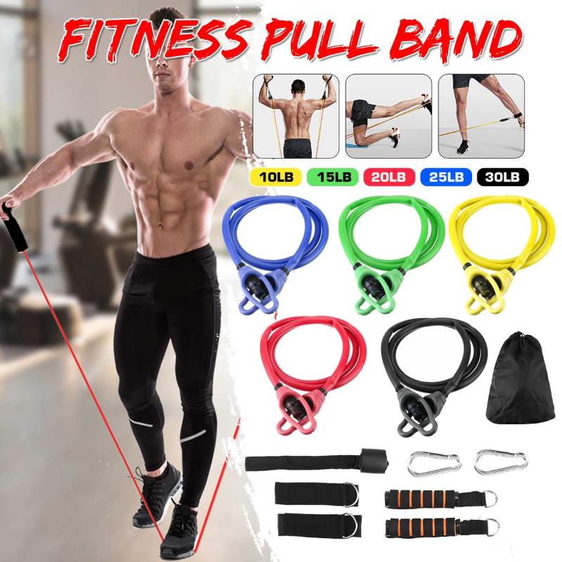 

11pcs/Set Pull Rope Fitness Exercises Latex Resistance Bands Training Exercise Yoga Expander Elastic Bands Fitness with Bag hot