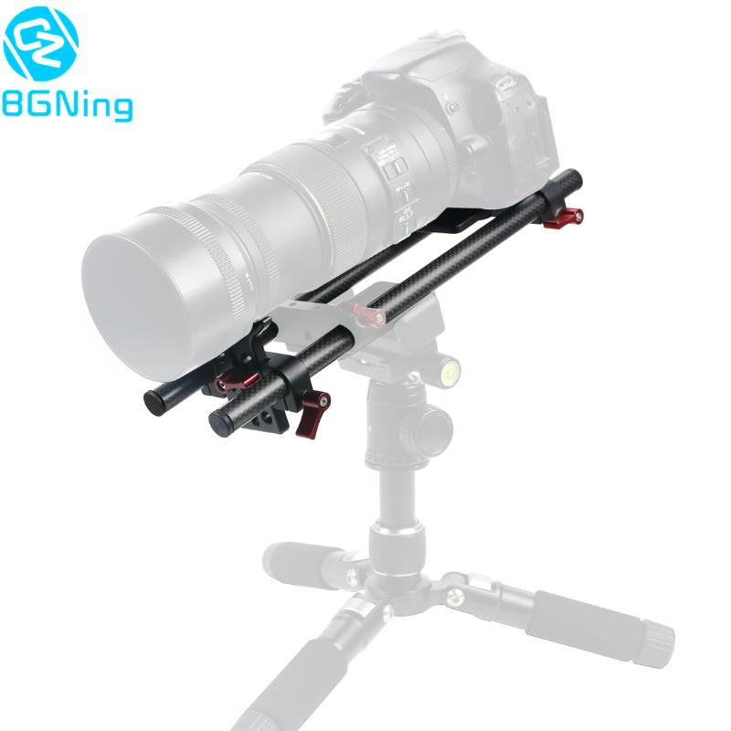 

BGNing Aluminium SLR Camera Support Lens Stand Bracket Holder Kit with 40cm Carbon Fiber Tubes Rod Clamp Railblock Mount Adapter
