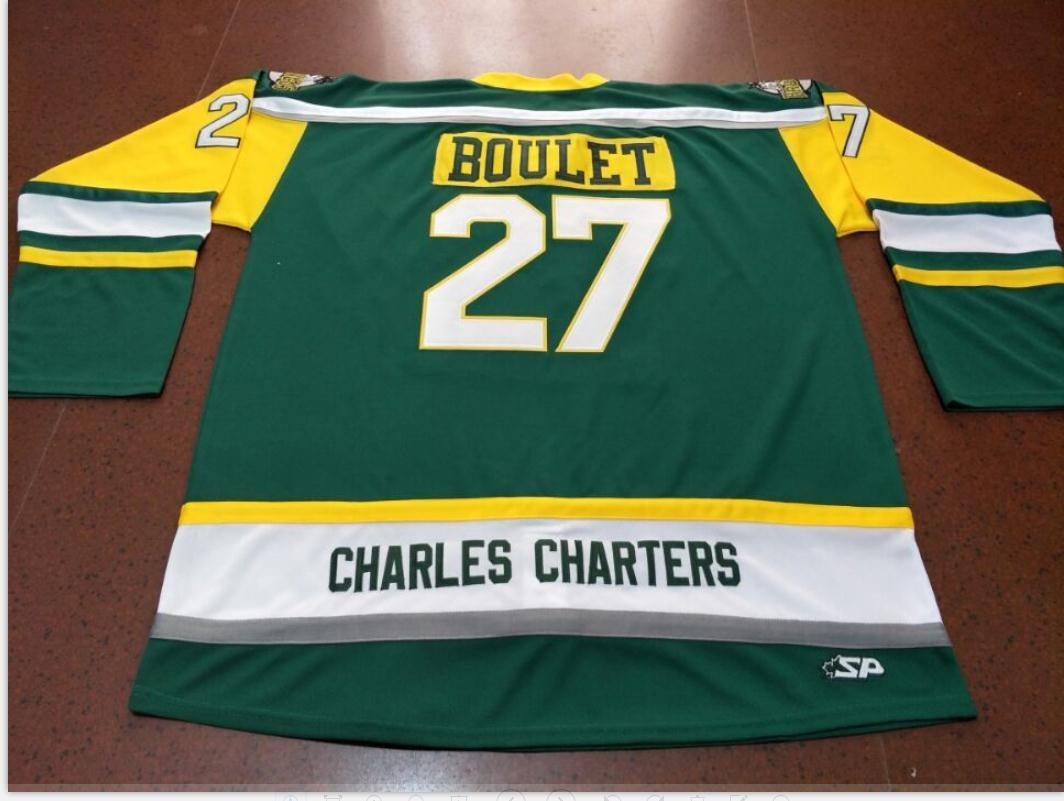 

Custom Men Youth women Vintage CHARLES CHARTERS #27 Logan Boulet Humboldt Broncos Hockey Jersey Size S-5XL or custom any name or number, Black