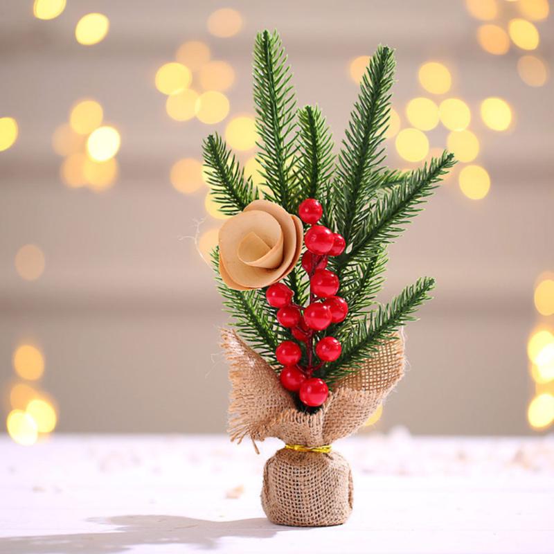 

3pcs Mini Unique Artificial Tree Adornment Christmas Tree Decor for Office Shopping Mall Hotel