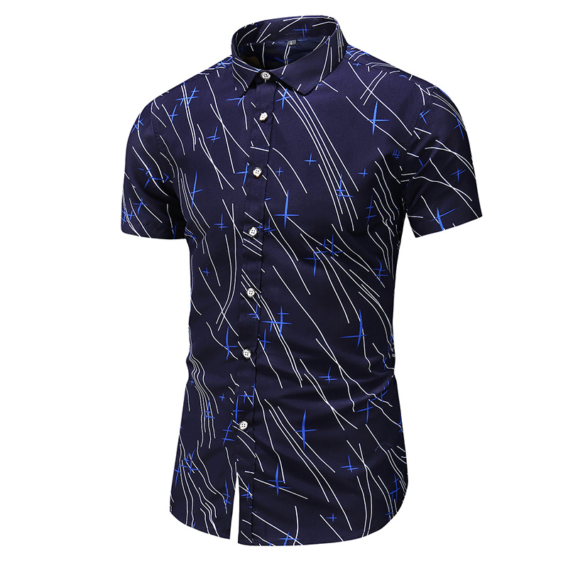 

M-6XL 7XL mens shirts casual slim fit hawaiian shirt men summer shirt new style print short sleeve formal shirts for men, White