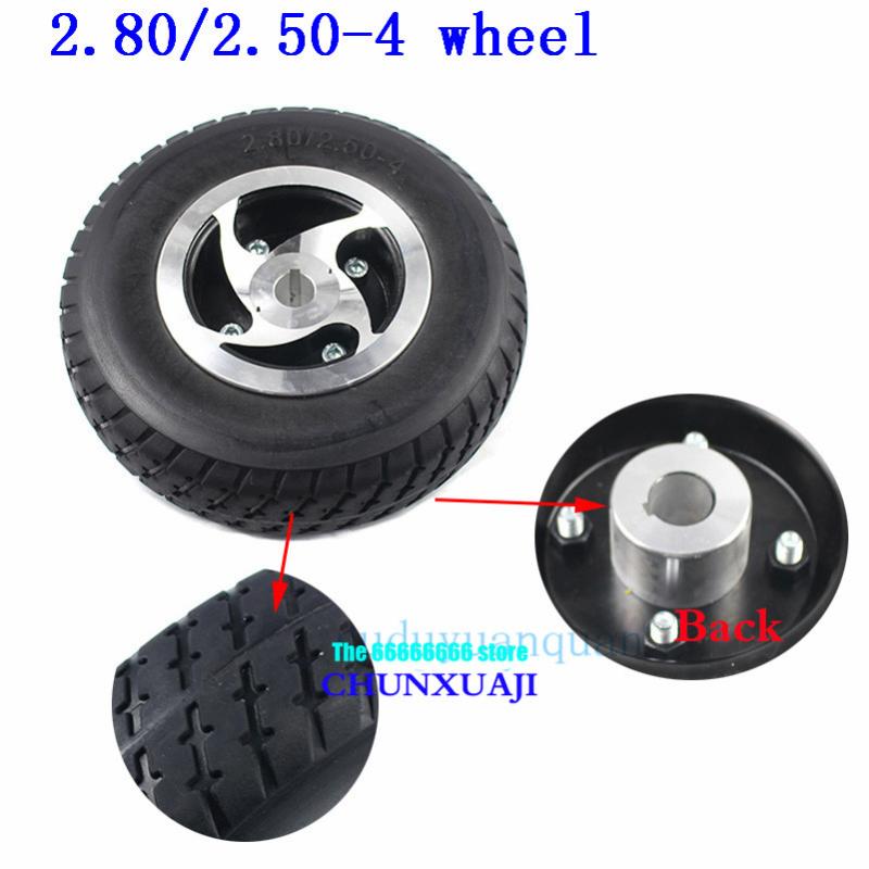 

9'' solid tire wheel 2.80/2.50-4 Non-inflatable tyre+ keyway type hub for Gas / Electric Scooter ATV Elderly Mobility Scooter