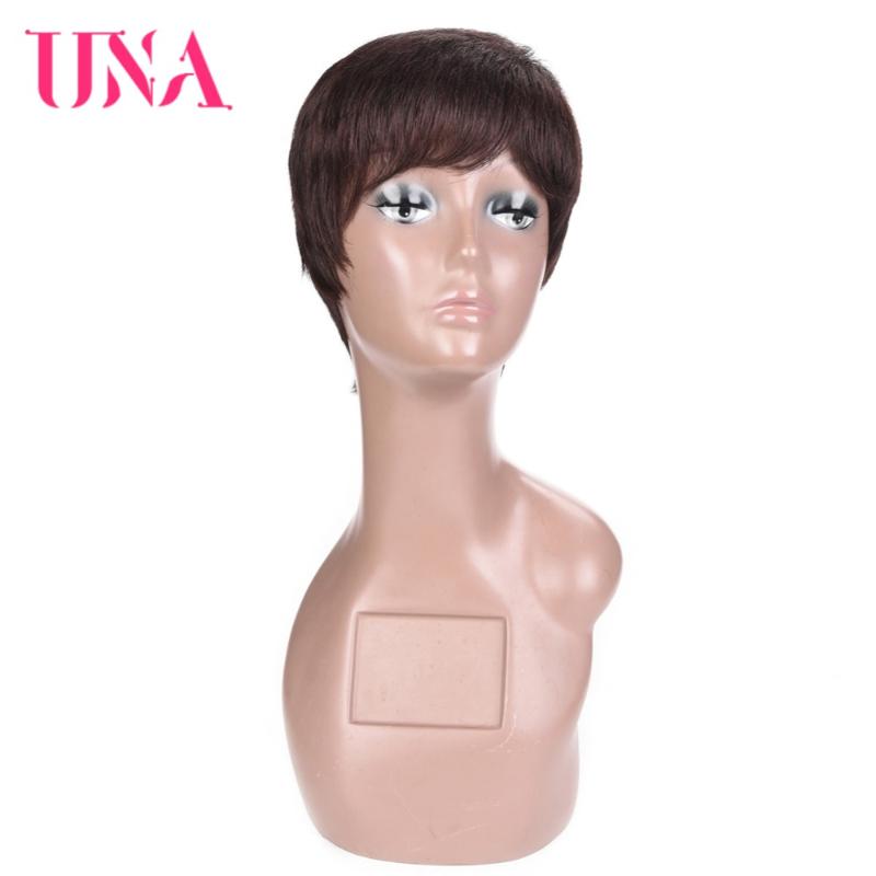 

UNA Short Straight Wigs Peruvian Straight Hair Wigs Non Remy Peruvian Hair 120% High Density Short Human LDH6188, #1