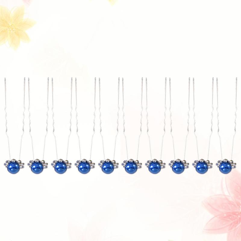 

20pcs U Shaped Hairpin Bride Pearl Hair Clasp Cute Hair Accessories Stylish Headdress Fashion Hairpin for Wedding Daily Use (Dar