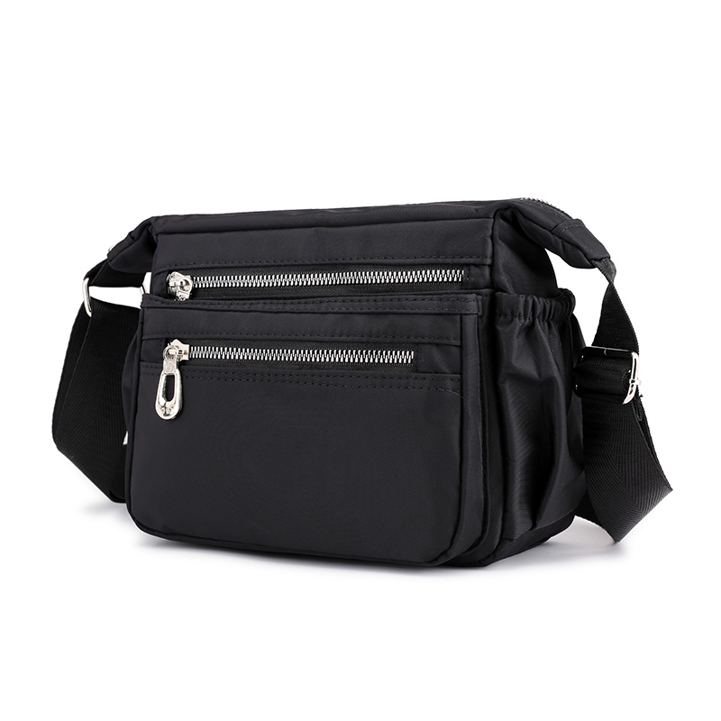 

Totes BOBO Women's Messenger Bags Waterproof Nylon Ladies Handbags Multi-pocket Solid Hobos Casual Shoulder Female Crossbody, Black