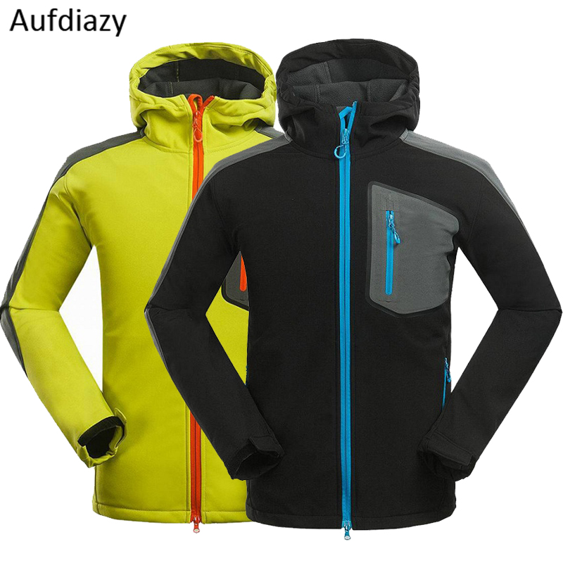 

Aufdiazy Men's Winter Softshell Jacket Outdoor Male Thick Windstopper Waterproof Hiking Jackets Camping Ski Coats JM042, Black