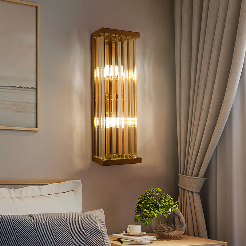

Jmzm Modern Crystal LED Wall Lamp Living room TV Background Wall Bedroom Study Aisle Indoor Light Fixtures