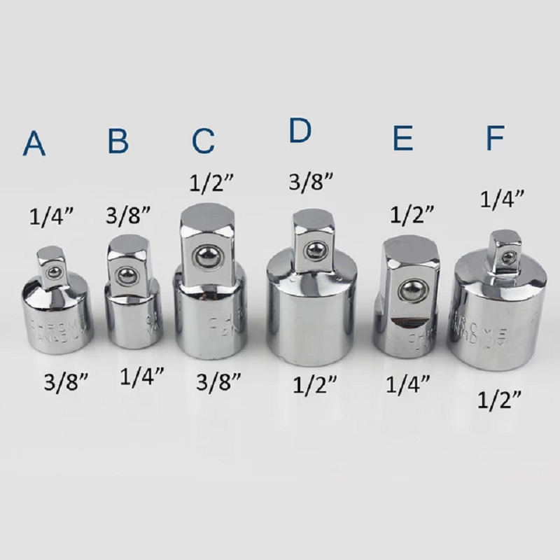 

6pcs/sets Ratchet Wrench Socket Converter Head Sleeve Adapter 1/2 Big To 3/8 To 1/4 Steel 1/4 1/2 3/8
