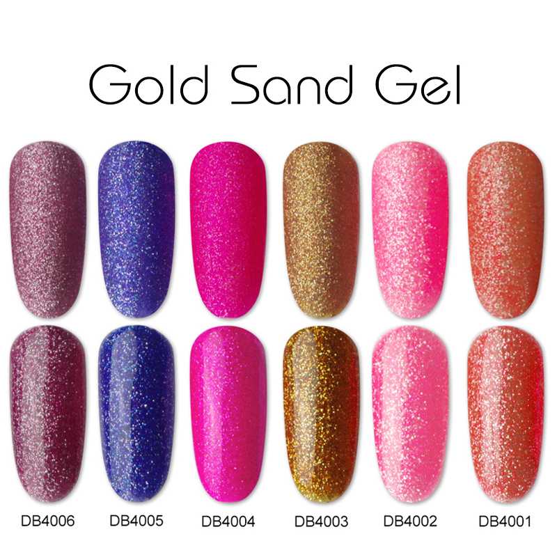 

UV LED Nail Art Manicure Semi Vernis Permanent Glitter Gel Varnish No Wipe Top Coat Frosted Top Nail Polish, Db4004