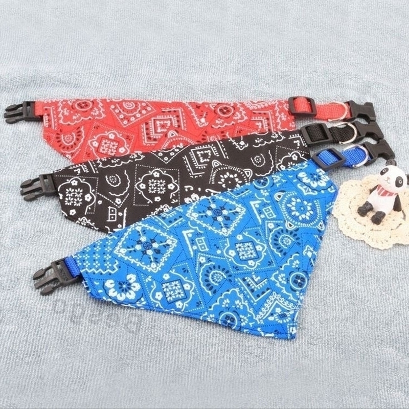 

Lovely Adjustable Pet Dog Collar Puppy Cat Triangle Scarf Collars Printed Bandana Neckerchief Pet Accessories Supplies Dog Collar