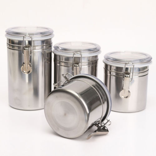 

New Stainless Steel Airtight Sealed Canister Coffee Flour Sugar Container