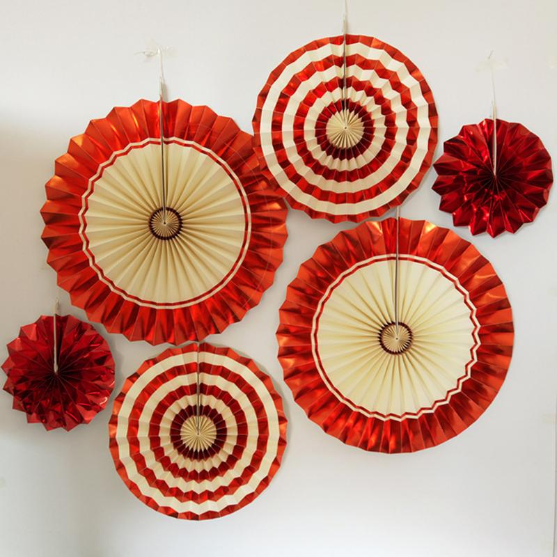 

Rose Gold Paper Fan Flower Decoration Paper Garland Wedding Birthday Festival Christmas Holiday Decoration