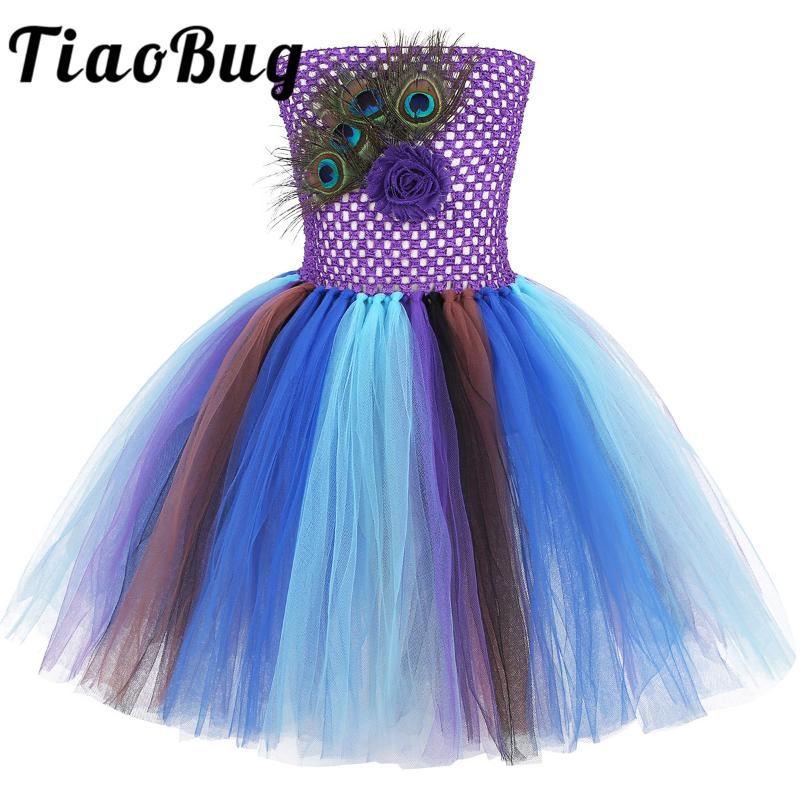 

Flower Girls Tulle Tutu Gowns Dress Cosplay Christmas Halloween Costume For Kids Girls Dresses Princess Dress Girl Party, Purple