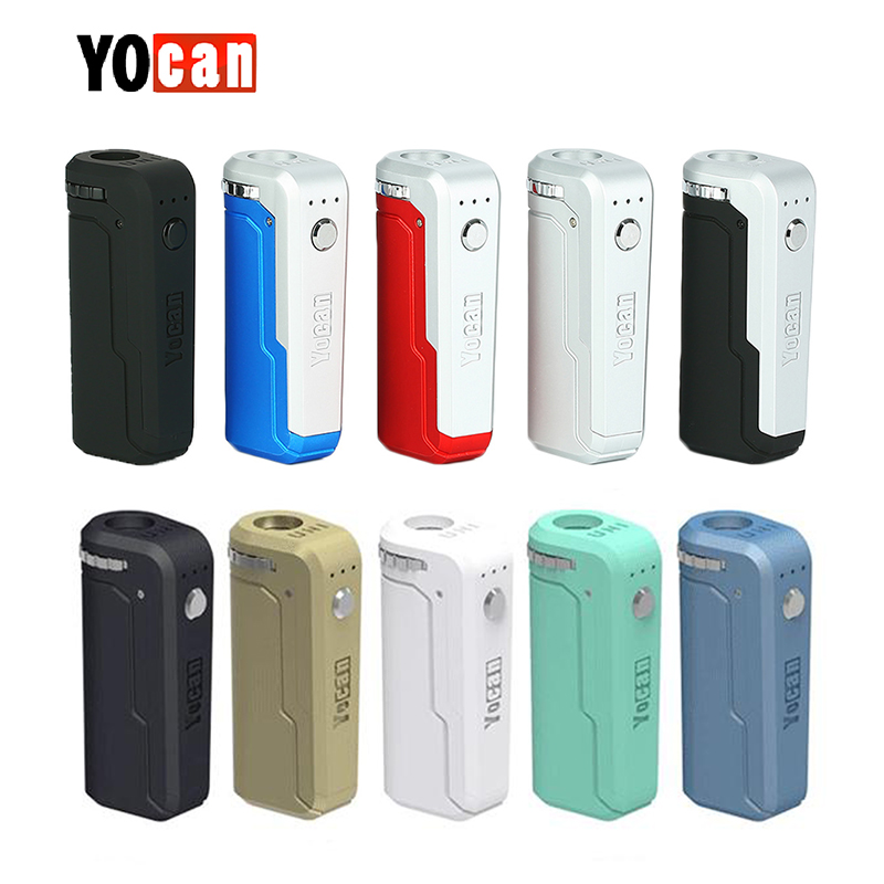 

100% Original Yocan UNI Vape E Cigarette Box Mod For All Width of Empty Cartridges Preheating Voltage Adjustable Mods 10 Colors