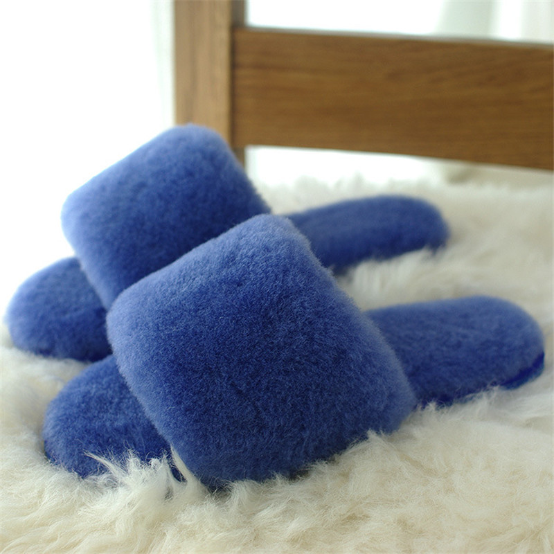 

Women Fashion Sheep Hair Slippers Unisex Candy-Colored Flat-heeled Winter and Autumn Slippers Size 34~40, Light green