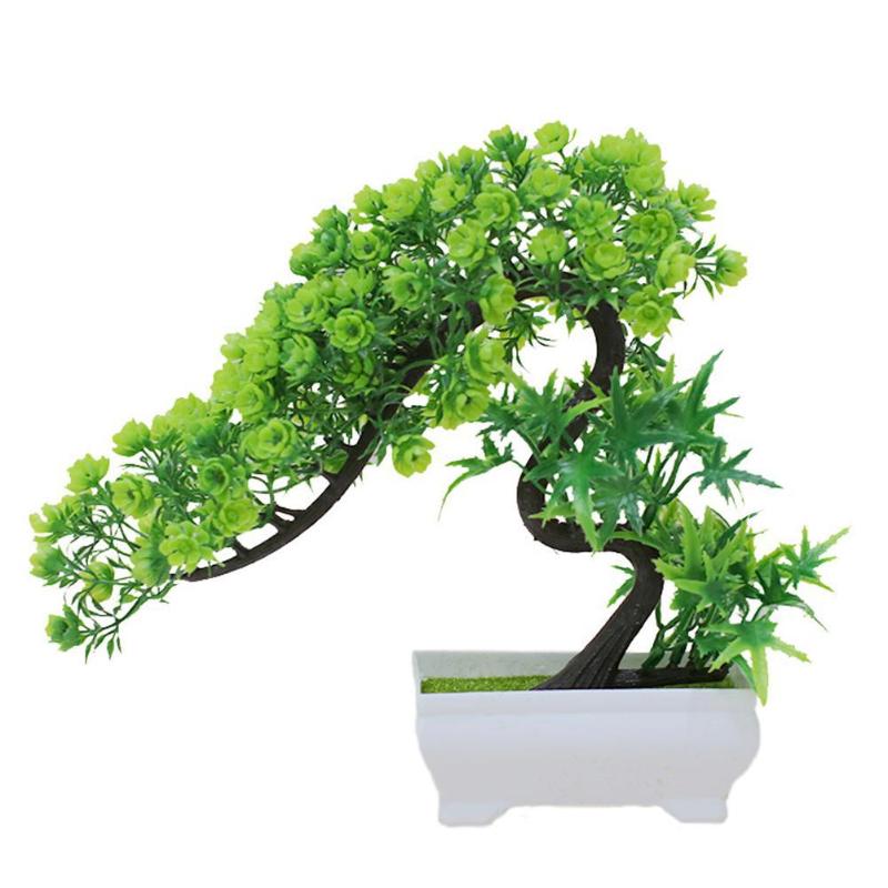 

Simulate Flower Small Bonsai for Home Office Tabletop Window Decoration, Red