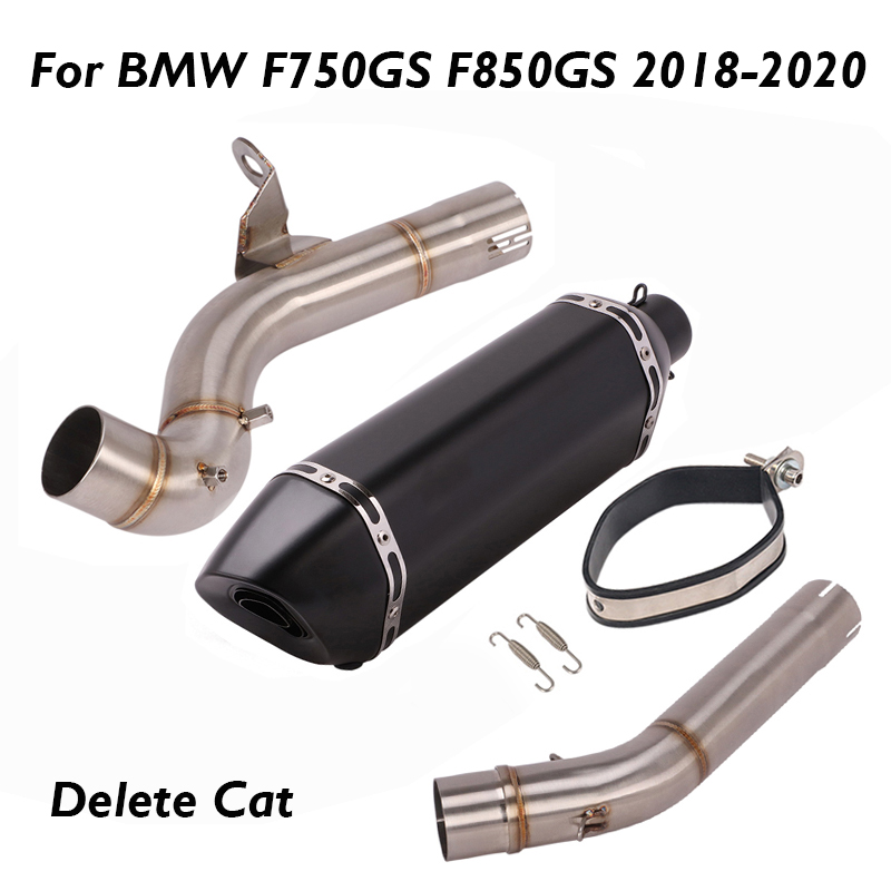 

Motorcycle Exhaust Tips Muffler Pipe Slip On Cat Delete Pipe Middle Link Tube for F750GS F850GS 2020 2020